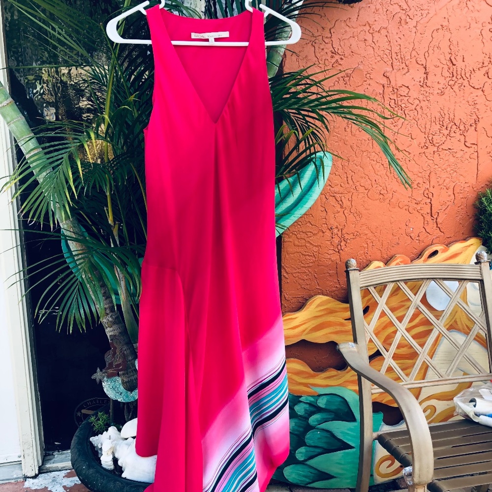 Rachel Roy Azalea Ombre Combo Dress V Neck Sleeveless  size XS